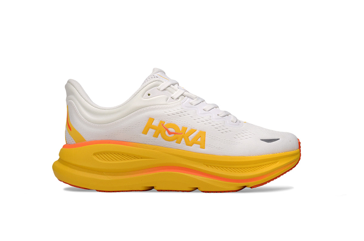 HOKA Running Shoes – White, Yellow & Orange