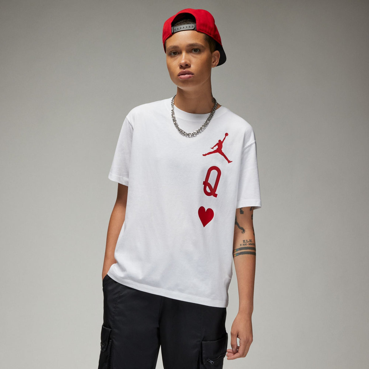 Women's Jordan Flight T-Shirt - White/Gym Red