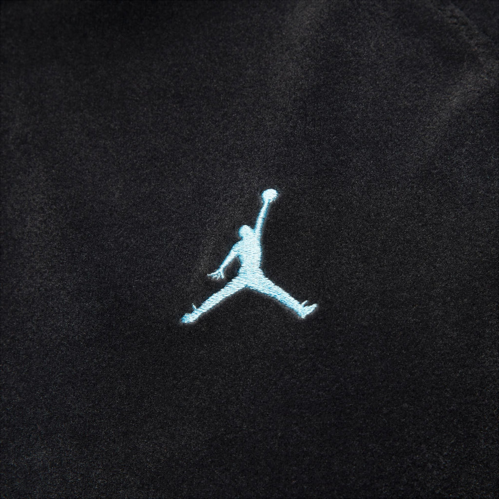 Men's Jordan Brooklyn Velour Track Jacket - Black/Blue Chill