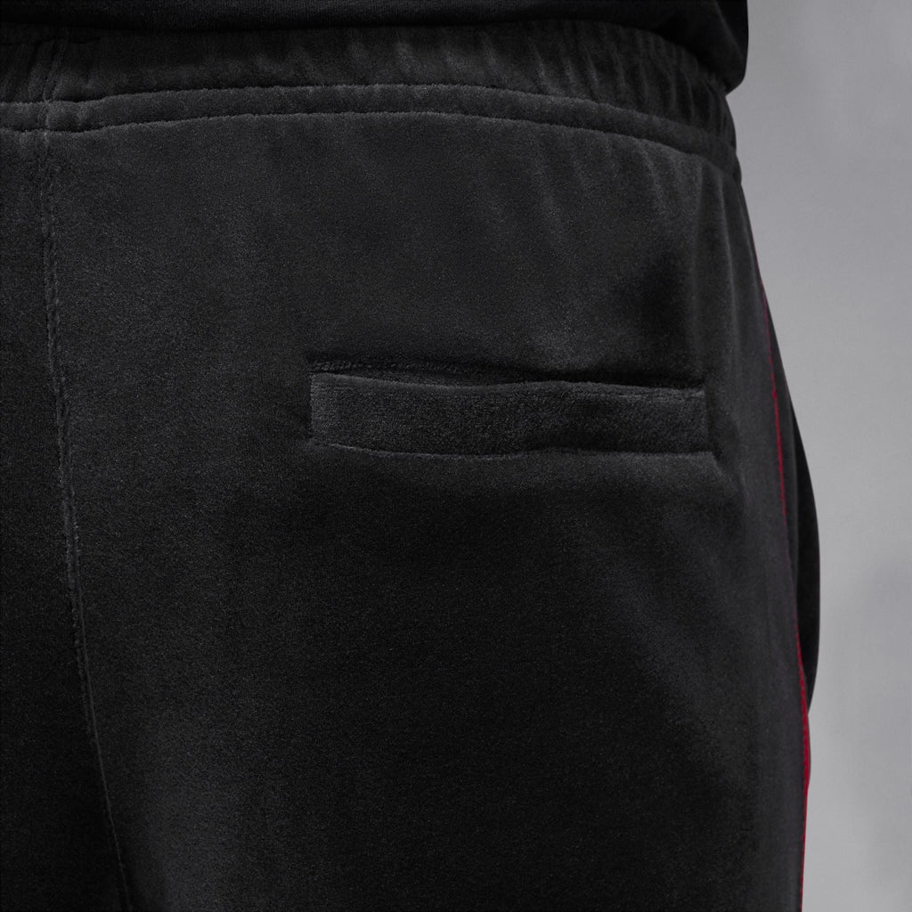 Men's Jordan Brooklyn Velour Track Pants - Black/Gym Red