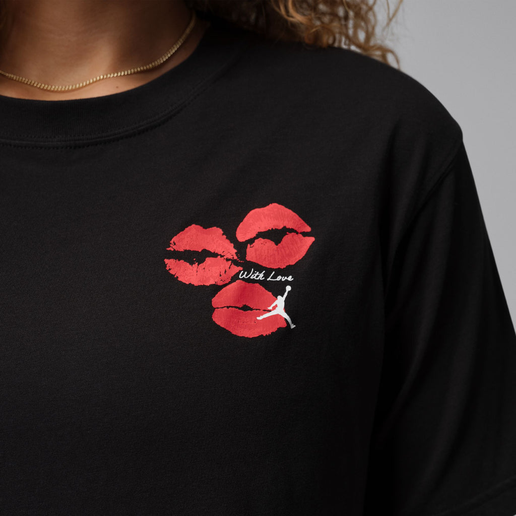 Womens Jordan Lips Graphic T-Shirt - Black/White