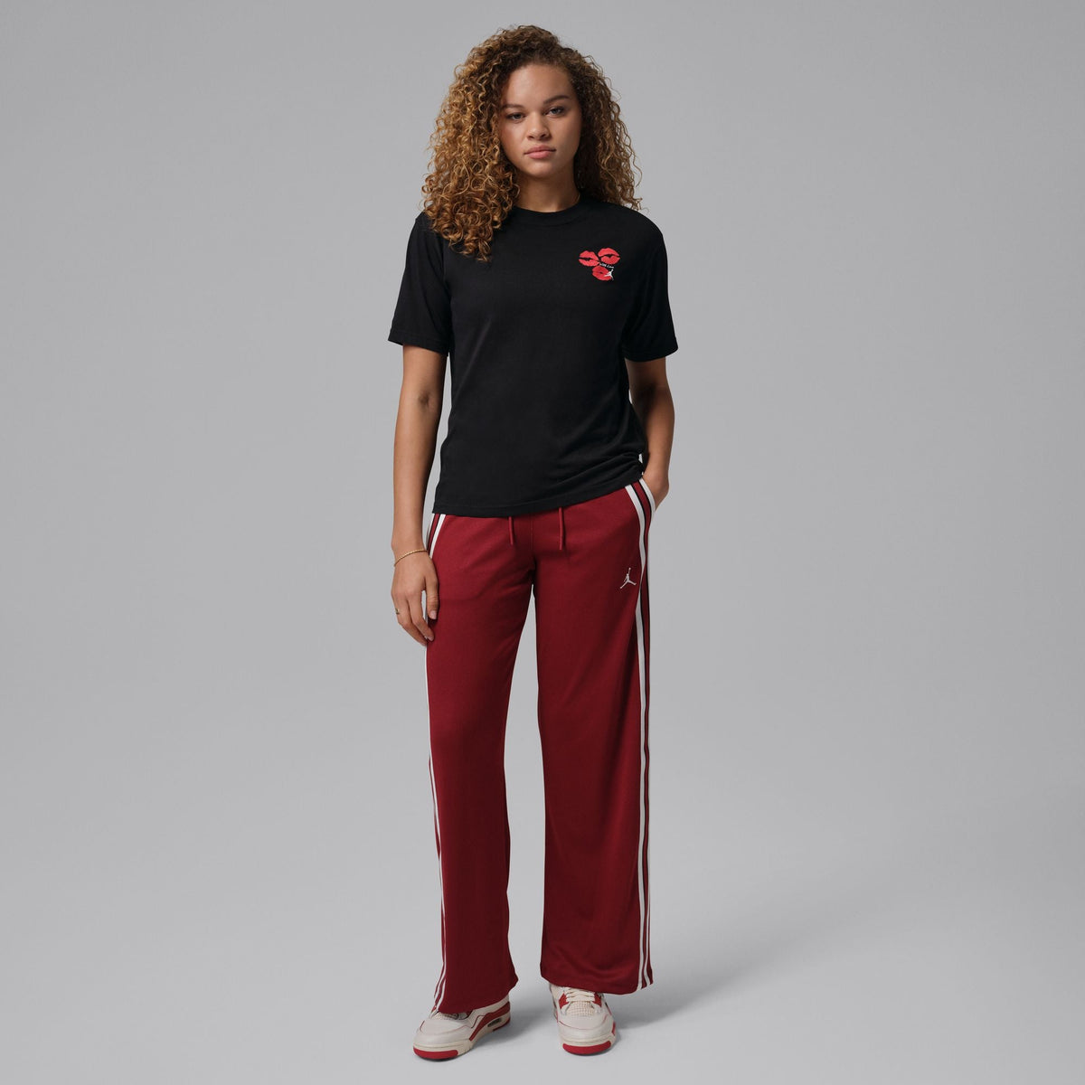 Womens Jordan Lips Graphic T-Shirt - Black/White