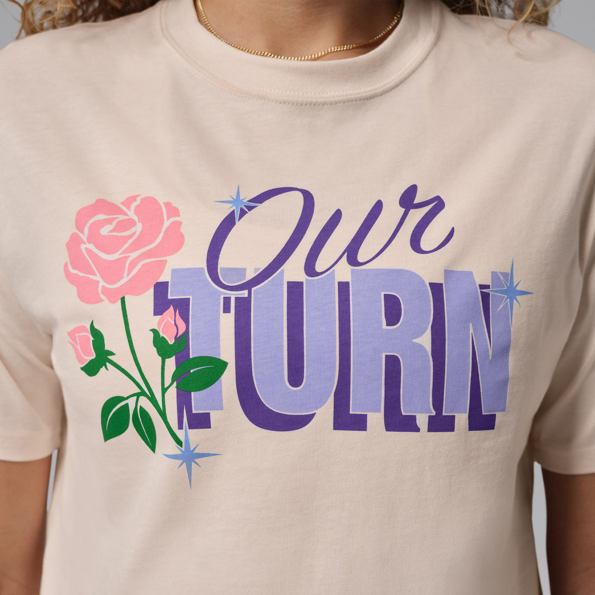 Womens Jordan “Our Turn” Graphic T-Shirt - Chalk