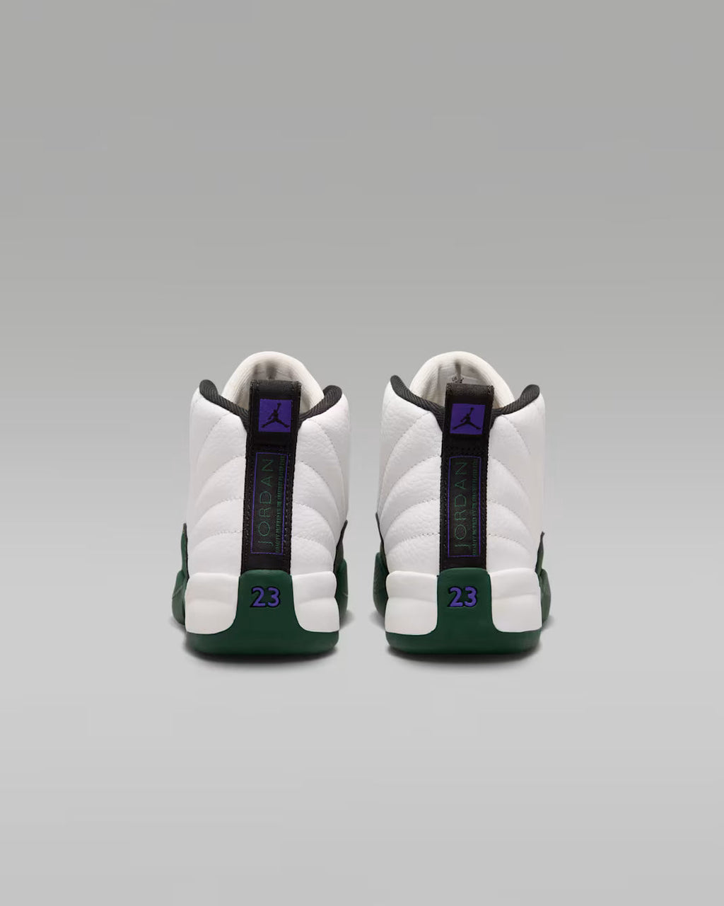 Little Kid's Air Jordan 12 Retro Bucks Summit White/Gorge Green-Black-Fierce Purple 151186-103
