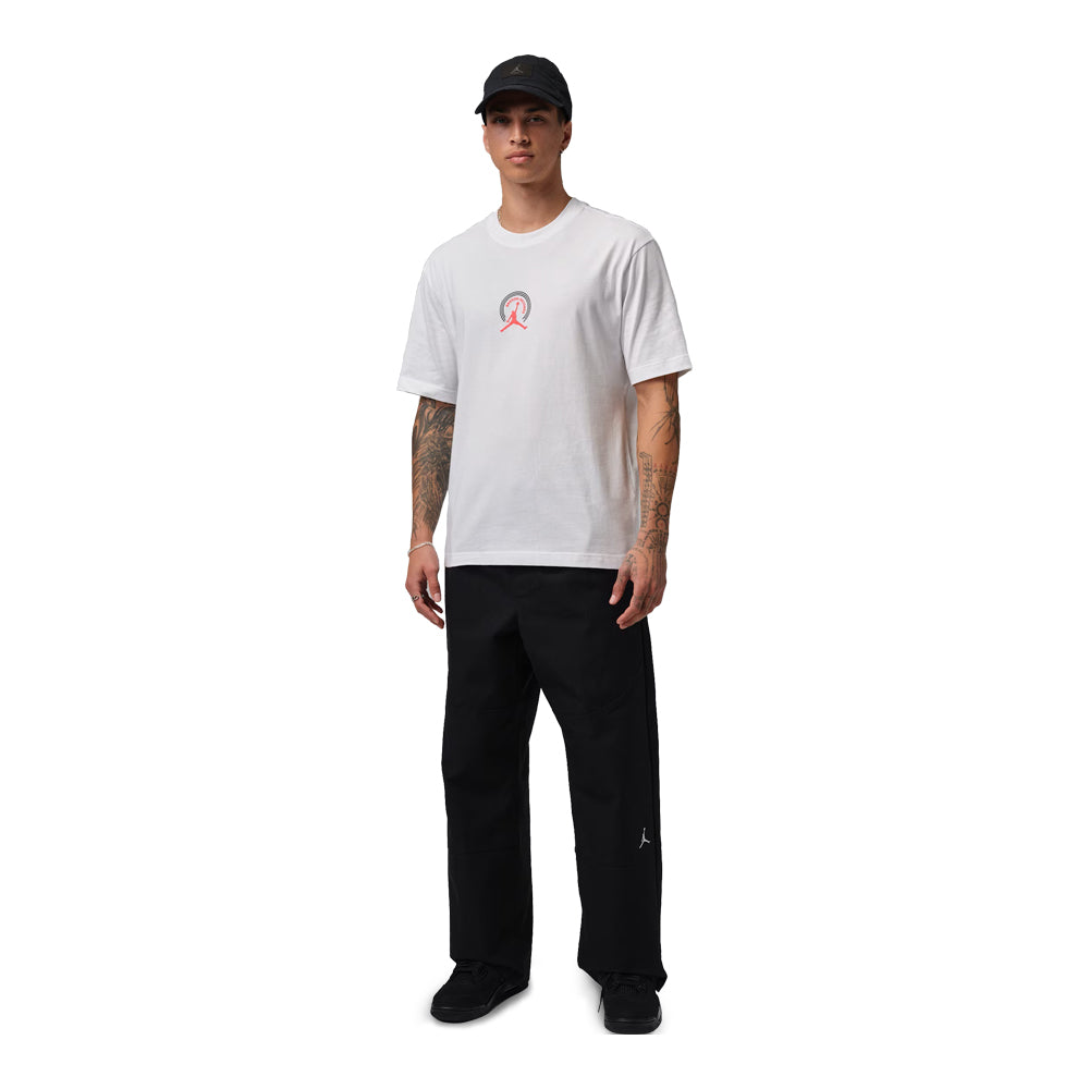 Men's Jordan Broken Records Graphic Short Sleeve T Shirt - White/Infrared 23
