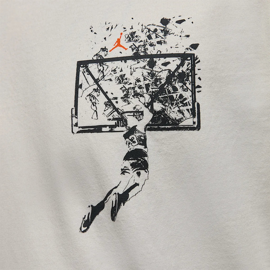 Men's Jordan Brooklyn Shattered Backboard Oversized Graphic T-Shirt - Sail/Off-Noir