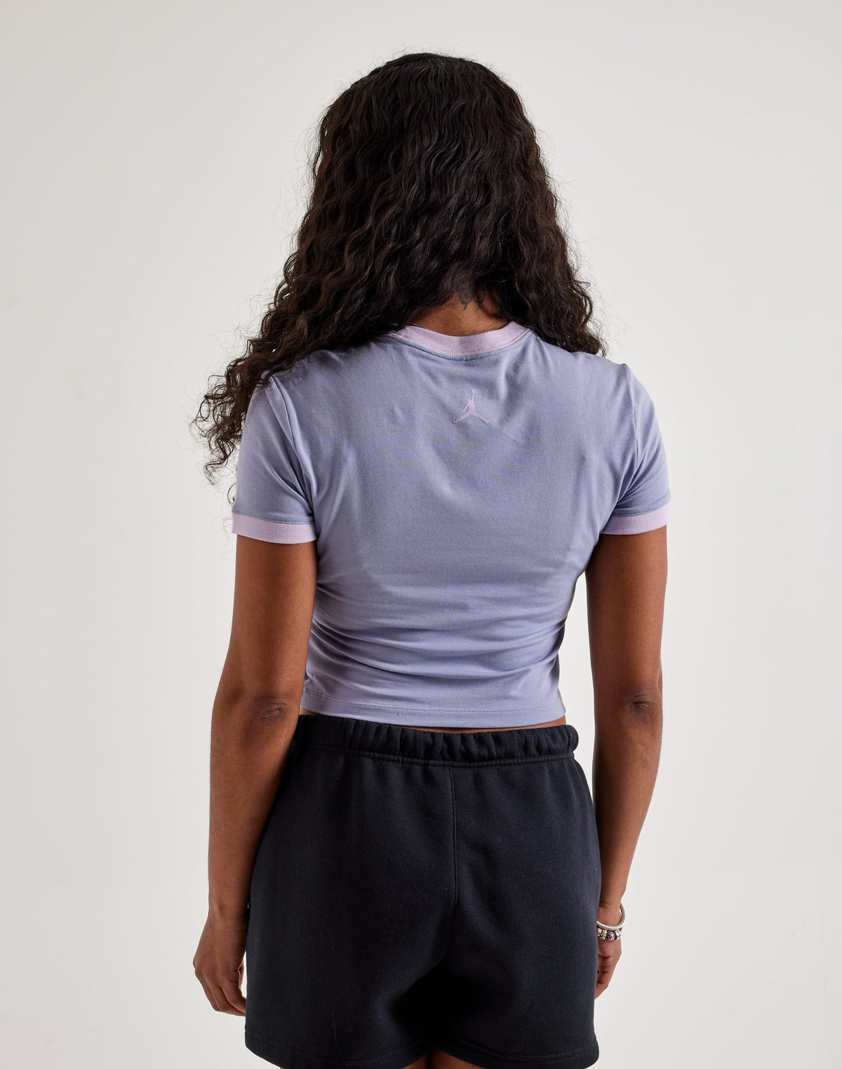 Women's Jordan Cropped Graphic Tee - Indigo Haze/Pink
